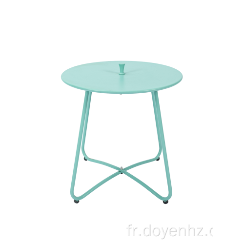 Table d&#39;appoint d&#39;extérieur ronde en métal de 45 cm avec poignée